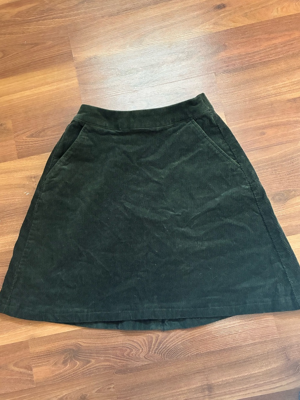 Green corduroy skirt